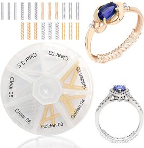 <strong>Custom</strong> Spiral <strong>Silicone</strong> Plastic Dainty Plated Couple Gemstone <strong>Rings</strong> Set Adjustable Jewelry Adjuster for Loose <strong>Rings</strong> Women Gold - Product Image 2