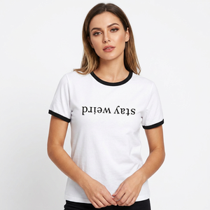 T-shirt Ringer Unisexe Décontracté Imprimé Col Rond Manches Courtes 100% Coton, Vente Chaude, Fournisseur Indien en Gros Pas Cher, OEM Tirupur - Product Image 1