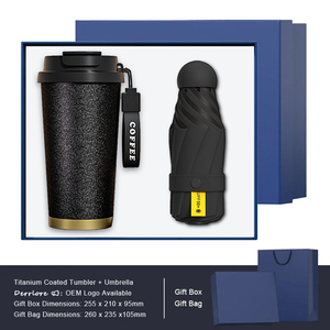 Set de Regalo de Vaso con Recubrimiento de Titanio y Paraguas Plegable, Artículos para Todo Clima para Viajeros y Distribución de Regalos Corporativos por Temporada - Product Image 3