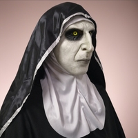 Masque intégral de nonne drôle et amusante en latex, peau pâle craquelée, yeux jaunes, texture réaliste et effrayante, doux et confortable pour fête d'Halloween