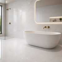 Carreaux muraux en céramique gris clair et blanc pur modernes 300x600mm pour salle de bain, cuisine, centre commercial et hôpital