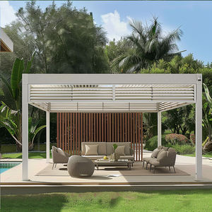 Gazebo de Aluminio de 3x3m con Techo Impermeable, Persianas, Marco de Aleación de Aluminio con Recubrimiento en Polvo, Ecológico <span class=keywords><strong>para</strong></span> Uso en Exteriores - Product Image 1