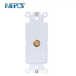 NEPCI Factory US 1 Port Coax Wall Plate F Type Insert XJY-6117040 US Single Coax Wall Plate with Two Nuts