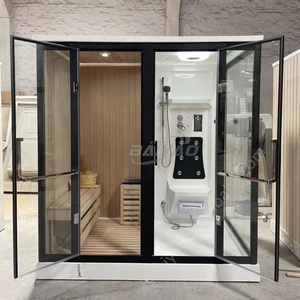 <span class=keywords><strong>Prix</strong></span> bon marché Combo douche sauna à vapeur avec pruche/cèdre/<span class=keywords><strong>bois</strong></span> massif finlandais avec chauffage traditionnel poêle Spa Sauna chambres - Product Image 5