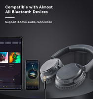 Auriculares Qualcomm Bluetooth 5.3 ANC con Pantalla Digital, 40 Horas de Reproducción, 700 mAh, Inalámbricos, Sobre la Oreja