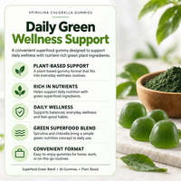 Complément alimentaire antioxydant pour le bien-être quotidien, brûleur de graisse en gommes, gommes à la spiruline et à la chlorelle