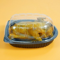 Boîte d'emballage rectangulaire en plastique PP jetable multi-usages pour viande, poulet rôti frais, nouveau concept d'emballage alimentaire frais