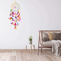 Attrape-rêves en plumes arc-en-ciel, kit de fabrication d'attrape-rêves DIY avec anneaux en bambou, cerceaux, fabrication de macramé, décoration de chambre d'enfant