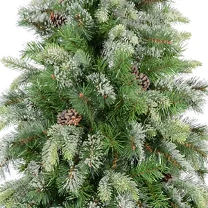 Sapin de Noël artificiel en forme de neige, avec baies rouges, flocage d'arbres de Noël luxueux en métal blanc pour l'extérieur - Product Image 4