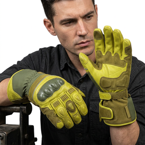 Gants de course SAAR INDUSTRIES, en cuir, avec protection complète des doigts, sangle de poignet réglable, fermeture à boucle, imperméables, compatibles avec les écrans tactiles - Product Image 1