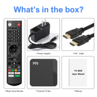 Original de fábrica M9 ATV Box con Amlogic S905Y4 2GB/4GB/16GB/32GB 4K TV Set Top Box Android 11 H265 Control remoto por voz M9