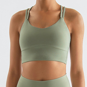 Soutien-gorge de sport pour femmes et filles, <span class=keywords><strong>Fitness</strong></span>, course à pied, Yoga, Tops, Logo personnalisé, grue, exercice d'entraînement, femmes - Product Image 4