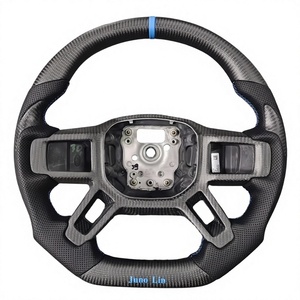 Nouvel ensemble de volant en bois de pêche noir/rouge adapté à la mise à niveau de style des Land Rover Range Rover 202 L460 LR109199 - Product Image 4