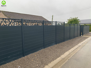 Cobertizos de patio trasero antigrumos de alta seguridad, paredes de valla, modelado de jardín <span class=keywords><strong>con</strong></span> revestimiento decorativo 3D, cercado de riel de poste exterior - Product Image 4
