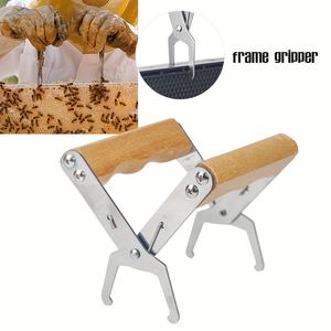 13*10*5cm granja <span class=keywords><strong>de</strong></span> jardinería apicultor abeja colmena marco agarre Marco <span class=keywords><strong>de</strong></span> apicultura <span class=keywords><strong>de</strong></span> acero inoxidable soporte <span class=keywords><strong>de</strong></span> agarre mango <span class=keywords><strong>de</strong></span> madera herramienta elevadora - Product Image 2