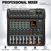 Console de mixage audio BK Series 6/8/12 canaux avec interface Bluetooth USB PC, égaliseur 3 bandes, alimentation fantôme 48V pour sonorisation de scène en direct