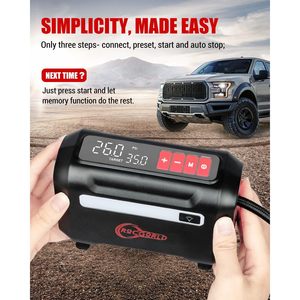Rocgorld R8 Tire Inflator Portable Air Compressor DC 12V Dual Digital Screen Single Cylinder Tire <b>Inflation</b> - Product Image 4