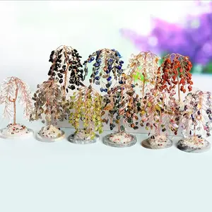 Wholesale Hot Sale Crystal Tree Weeping Willow Crystal Tree Agate Base Decoration Crystal Money Tree For Home Decoration