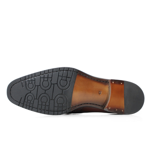 Chaussures de bureau et de mariage pour hommes en cuir pleine fleur de qualité supérieure, patinées à la main, style brogue, élastiques et à enfiler - Product Image 6