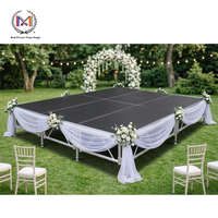 Scène mobile pliable en alliage d'aluminium pour extérieur, plateforme antidérapante pour concerts en intérieur, podium carré avec structure de toit, présentoirs pour événements