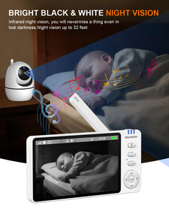 <span class=keywords><strong>Babyphone</strong></span> <span class=keywords><strong>longue</strong></span> <span class=keywords><strong>portée</strong></span> 720P 5 pouces avec vision nocturne, audio bidirectionnel, 2,4 GHz, suivi humain et détection de pleurs de bébé sur le cloud - Product Image 6