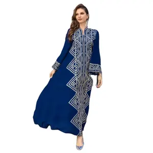 2024 New Middle East Muslim Women's Sequin Embroidered Robe Abaya Dubai Robe Ladies Evening Dresses