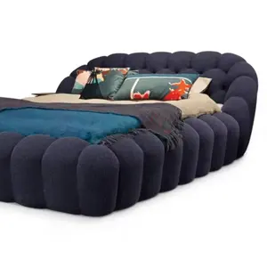 Kasur desain unik Modern Perancis Tempat Tidur lembut busa kepadatan tinggi desainer bobobois sachet biru