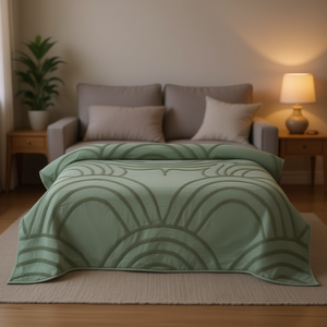 Coperta Austral Green Vianney 170x109 Cm Trapuntata Geometrica Moderna per Uso Domestico - Product Image 2