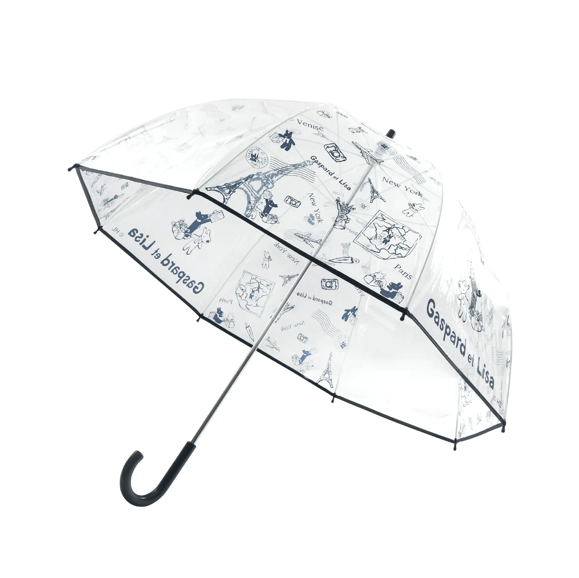 לוגו הדפסה על בד poe שקוף 23 אינץ 'נקה מטרייה ישר מותאם אישית
