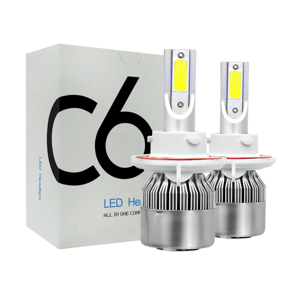 2-teiliges Automobil-LED-Scheinwerfer Nebelschlusslicht ultra-heller C6 H7 H1H4H11H9 9005 Scheinwerfer fern- und nahen-glühbirne