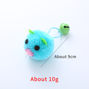 Jouets pour chats en gros, vente chaude, anneaux en laine douce, clochettes, balles en peluche colorées, jouets en peluche en forme de tête de souris, fournitures interactives pour animaux de compagnie - Product Image 4