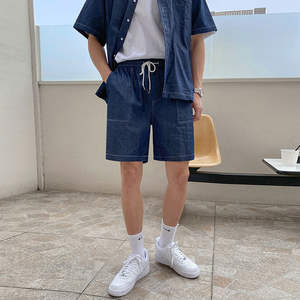 Veste en jean à manches courtes style coréen rétro pour hommes, manteau de travail d'été avec costume court coupe ample - Product Image 6