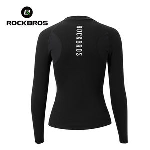 ROCKBROS-Maillot de cyclisme pour femme automne-<span class=keywords><strong>hiver</strong></span> en velours, <span class=keywords><strong>sous</strong></span>-vêtement thermique à manches longues, haut chaud pour vélo de route et de montagne - Product Image 2