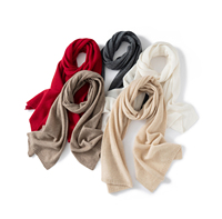 Écharpe en cachemire 100% de haute qualité avec logo personnalisé en gros, unisexe, multicolores, tricotée, chaude, thermique, douce, châle d'hiver en cachemire