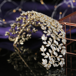 Corona Tiaras Romance Lively Wedding Nupcial Accesorios para el cabello Princesa Joyería de lujo para el cabello Cubic Zirconia BC5509 Coroa De Noiva - Product Image 5
