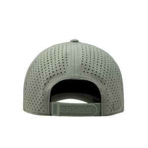 หมวกแก๊ปตาข่ายแบบกำหนดเอง OEM พร้อมโลโก้ 5 แผง ปีกโค้งเล็กน้อย แบบ Snapback ป้ายยางกันน้ำ หมวกกอล์ฟ - Product Image 5