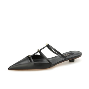 Luxury Designer Size <strong>Ankle</strong> Pointed Toe Thick High Heel Slingback Sandals Patent Leather Elegant Pump Shoes V Brand Square Buckle - Product Image 5