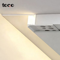 Profilé LED en aluminium en forme de Z pour éclairage indirect encastré dans les plafonds flottants et les murs en plaques de plâtre