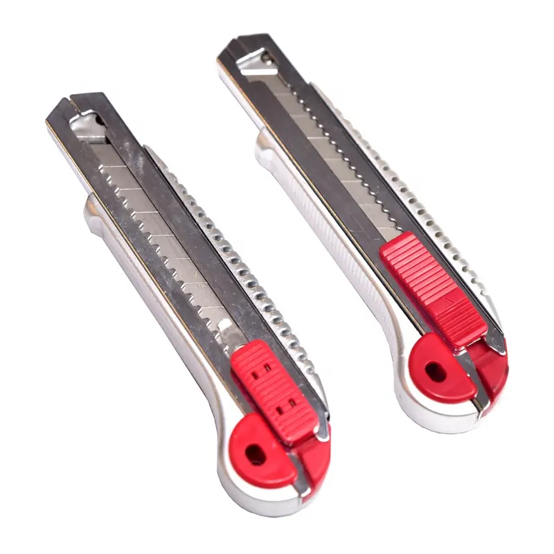 Heavy duty Aluminum Alloy auto load metal 18mm blade retractable snap off utility cutter knife