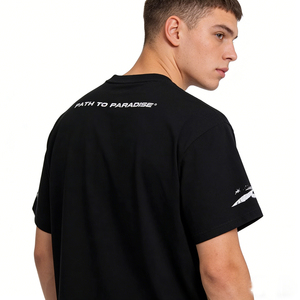 T-shirt da uomo casual in cotone 100% non tessuto lavato USA, 300g, traspirante, antipiega, con fantasia a motivi, multicolore, personalizzabile - Product Image 3