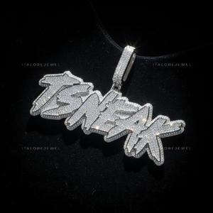 Collier Alphabet SOLO Hip Hop avec Pendentif Lettre en Argent 925 Plaqué Or, Moissanite Sertie en Canal et Perle d'Eau Douce – Tendance et Charme pour Fêtes - Product Image 4
