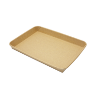Bandeja Rectangular Grande Desechable de Papel Kraft Reciclado para Sushi con Tapa, Recubrimiento UV, Laminado Mate y Grabado en Relieve para Fideos, Patatas Fritas y Alimentos para Bebés
