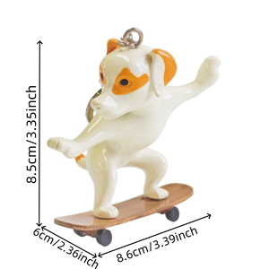 Llavero de resina con diseño de <span class=keywords><strong>cachorro</strong></span> deportivo adorable Xi Qing, colgante de perro con patineta y balón de fútbol, accesorio de llavero de Jack <span class=keywords><strong>Russell</strong></span> <span class=keywords><strong>Terrier</strong></span> para regalo - Product Image 5