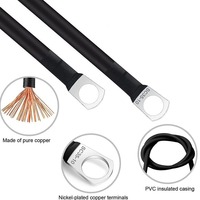 Câble de batterie en cuivre pur haute résistance, bornes zinguées, flexible 180° °   Câble d'onduleur pour camping-car, marine, solaire, voiture, camion