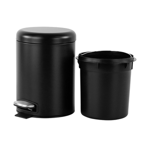 High Quality 5L Round Home Trash Can With Soft Closed Function Black White <strong>Silver</strong> Bathroom Hotel Pedal <strong>Bin</strong> - Product Image 3