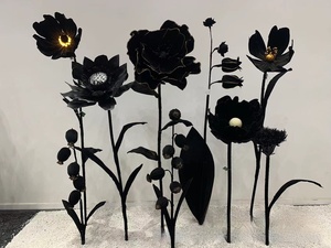 Accesorios de Rosa Negra Gigante EVA de temática oscura para tienda al aire libre Windows Día de San Valentín Internet-Toma DE <span class=keywords><strong>FOTOS</strong></span> famosa realista - Product Image 5