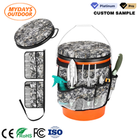 Kit d'organisation d'outils Mydays Outdoor pour seau de 5 gallons, avec couvercle rembourré et sac de rangement enveloppant, compatible avec les seaux standard, avec plusieurs poches