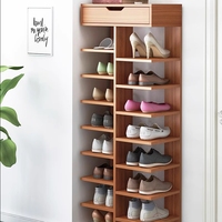 Armoire à chaussures moderne en bois double face multicouche bon marché pour la maison et le salon