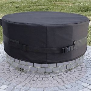 Cubierta Redonda Ajustable para Brasero de Piedra, Resistente al Agua, 600D, Multi-Tamaño, con Vela de Sombra y Red para Exteriores - Product Image 6