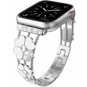 Correa de reloj inteligente Upro para mujer, delgada, con cristal de trébol de cuatro hojas y metal, para Apple Watch Series 8, 9, 10, Ultra, SE, 42, 44, 45, 46 mm - Product Image 4